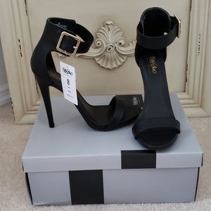 NWT Black Heels with Gold Buckle Target Shoes